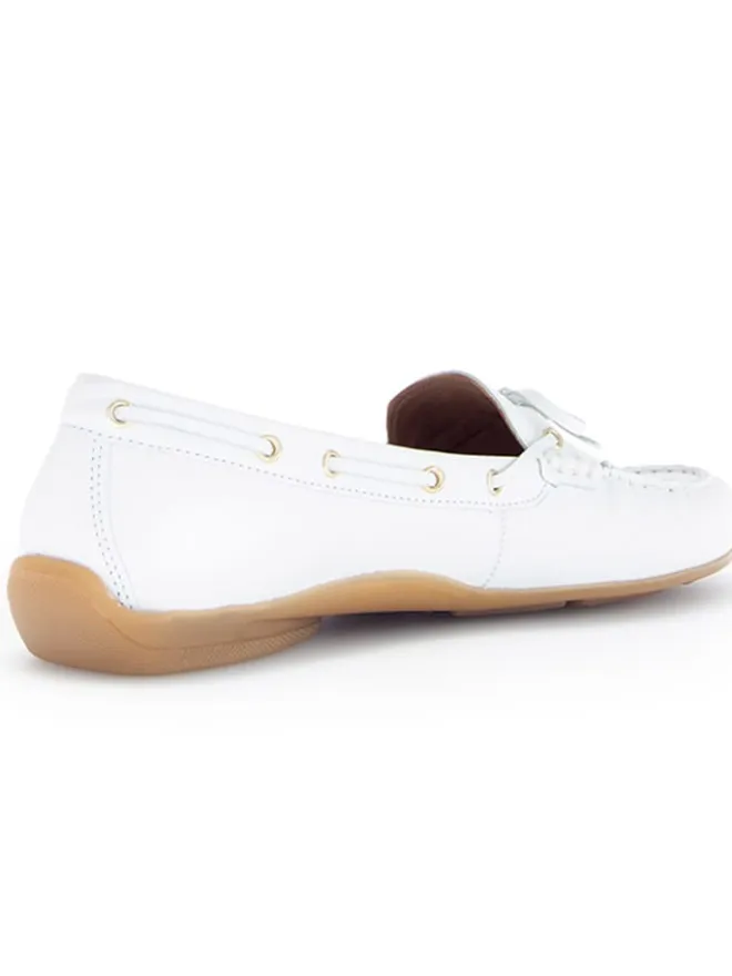 Gabor Halbschuhe^Leder-Mokassins in Weiß