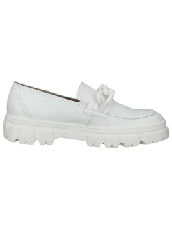 Leder-Mokassins in Weiß><noscript><img width=