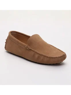 CHARLES & SMITH Halbschuhe^Leder-Mokassins "Lenny" in Hellbraun