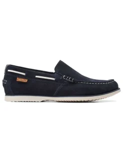 Clarks Halbschuhe^Leder-Mokassins "Noonan" in Dunkelblau