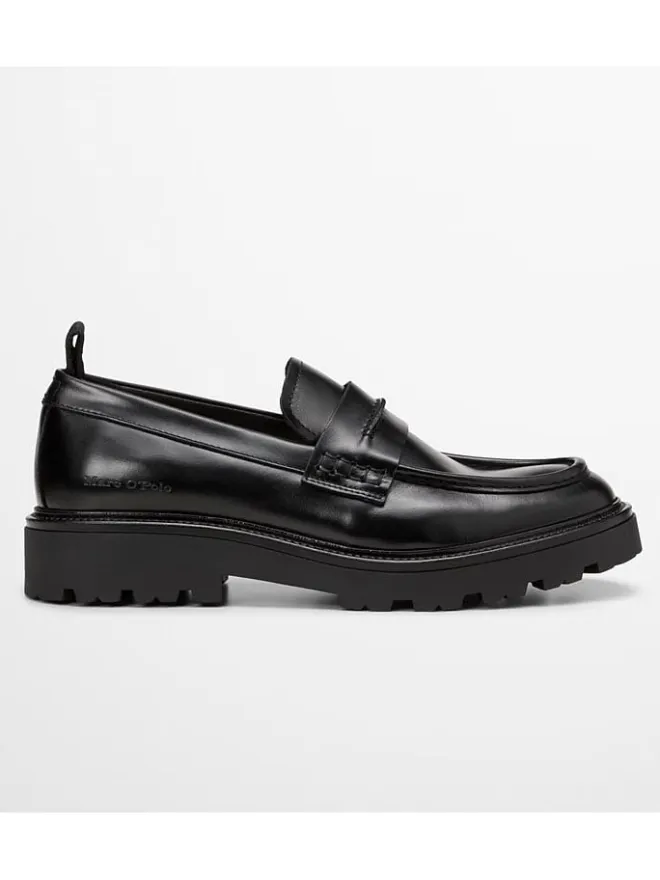 Marc O'Polo Shoes Halbschuhe^Leder-Mokassins "Phil" in Schwarz
