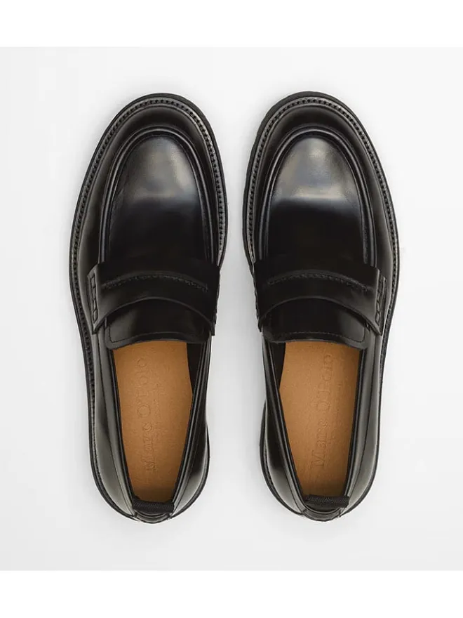 Marc O'Polo Shoes Halbschuhe^Leder-Mokassins "Phil" in Schwarz
