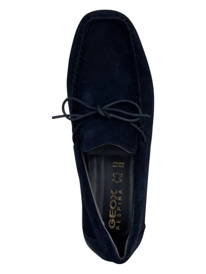 Geox Halbschuhe^Leder-Mokassins "Snake" in Dunkelblau