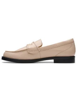 Clarks Halbschuhe^Leder-Mokassins "Straven Edge" in Beige