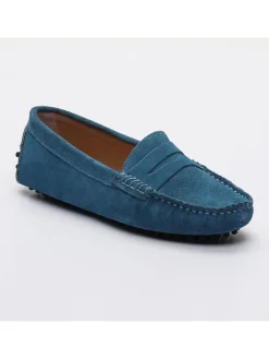 Leder-Mokassins "Thandie" in Blau>CHARLES & SMITH