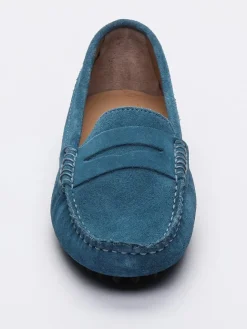 Leder-Mokassins "Thandie" in Blau>CHARLES & SMITH