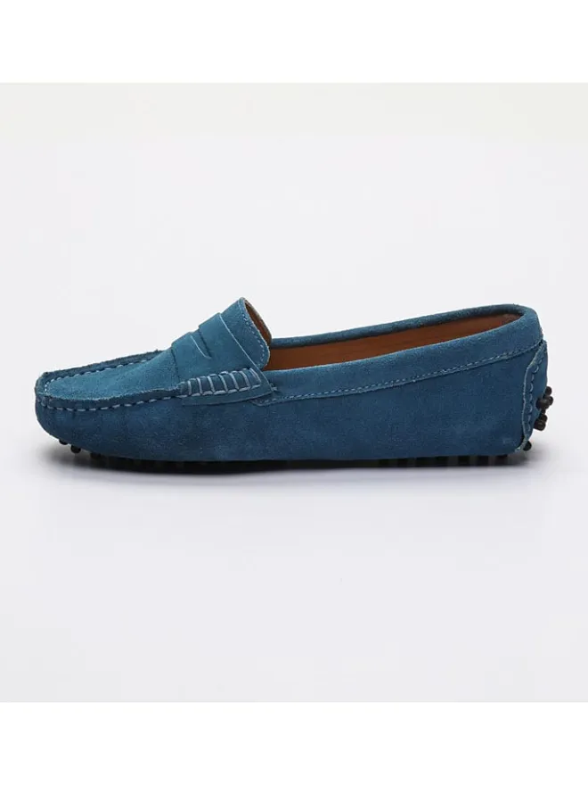 Leder-Mokassins "Thandie" in Blau>CHARLES & SMITH