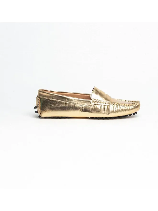Leder-Mokassins "Thandie" in Gold>CHARLES & SMITH Clearance