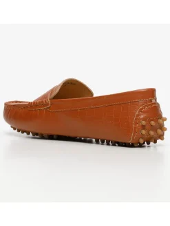 CHARLES & SMITH Halbschuhe^Leder-Mokassins "Thandie" in Orange