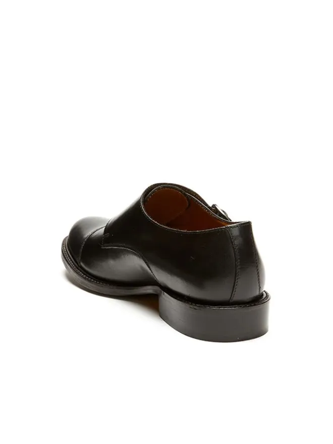Leder-Monkstraps in Schwarz>British Passport New