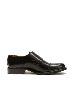 Leder-Monkstraps in Schwarz><noscript><img width=
