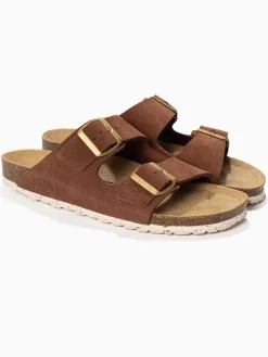 Leder-Pantoletten "Atlas" in Hellbraun>BAYTON Clearance