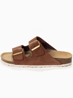 Leder-Pantoletten "Atlas" in Hellbraun>BAYTON Clearance