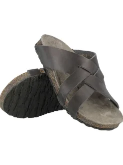 HAFLINGER Sandalen & Pantoletten^Leder-Pantoletten in Anthrazit