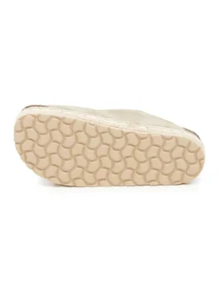 Leder-Pantoletten in Beige><noscript><img width=