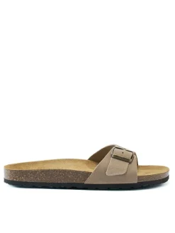 Leder-Pantoletten in Beige>Mandel Online