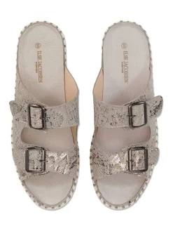 Ilse Jacobsen Clogs & Pantoletten^Leder-Pantoletten in Beige/ Gold