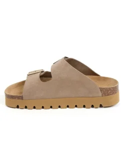 billowy Clogs & Pantoletten^Leder-Pantoletten in Beige