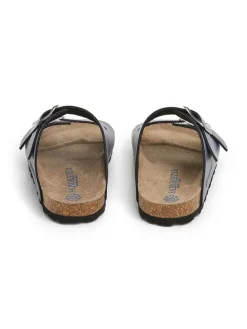 Leder-Pantoletten in Blau><noscript><img width=