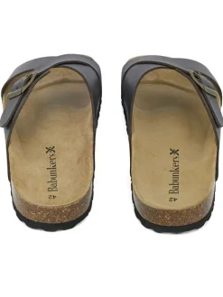 Leder-Pantoletten in Braun><noscript><img width=