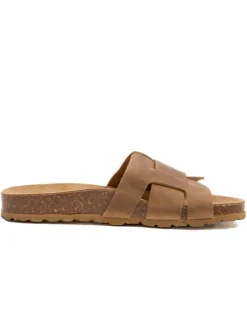 Leder-Pantoletten in Braun>billowy New
