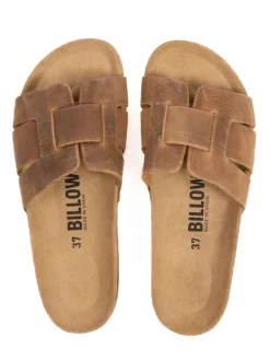 Leder-Pantoletten in Braun><noscript><img width=