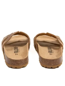 Leder-Pantoletten in Braun><noscript><img width=