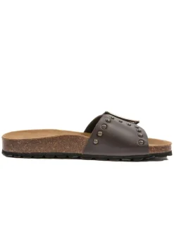 billowy Clogs & Pantoletten^Leder-Pantoletten in Braun