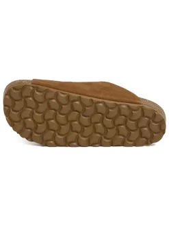 Leder-Pantoletten in Braun><noscript><img width=
