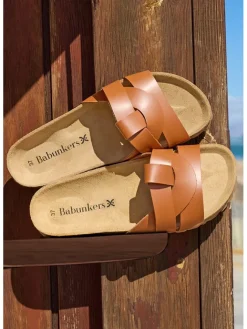 BABUNKERS Family Clogs & Pantoletten^Leder-Pantoletten in Braun