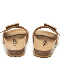 Leder-Pantoletten in Braun><noscript><img width=