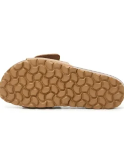 Leder-Pantoletten in Braun><noscript><img width=