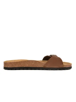 Leder-Pantoletten in Braun><noscript><img width=