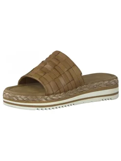 Marco Tozzi Clogs & Pantoletten^Leder-Pantoletten in Cognac