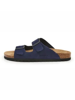 Leder-Pantoletten in Dunkelblau>billowy Clearance