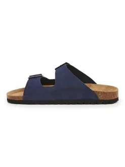 Leder-Pantoletten in Dunkelblau>billowy Clearance