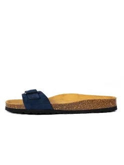 Leder-Pantoletten in Dunkelblau>billowy Discount