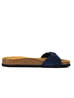 Leder-Pantoletten in Dunkelblau>billowy Discount