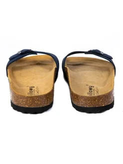 Leder-Pantoletten in Dunkelblau><noscript><img width=