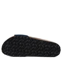 Leder-Pantoletten in Dunkelblau><noscript><img width=