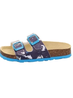 superfit Clogs & Pantoletten·Pantoletten^Leder-Pantoletten in Dunkelblau/ Hellblau