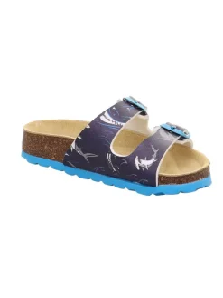 superfit Clogs & Pantoletten·Pantoletten^Leder-Pantoletten in Dunkelblau/ Hellblau