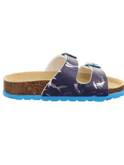 superfit Clogs & Pantoletten·Pantoletten^Leder-Pantoletten in Dunkelblau/ Hellblau
