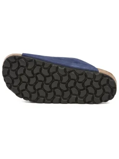 Leder-Pantoletten in Dunkelblau><noscript><img width=