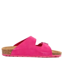 billowy Clogs & Pantoletten^Leder-Pantoletten in Fuchsia
