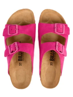billowy Clogs & Pantoletten^Leder-Pantoletten in Fuchsia