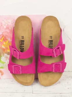 billowy Clogs & Pantoletten^Leder-Pantoletten in Fuchsia