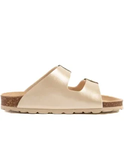 billowy Clogs & Pantoletten·Pantoletten^Leder-Pantoletten in Gold