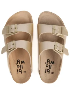 billowy Clogs & Pantoletten·Pantoletten^Leder-Pantoletten in Gold