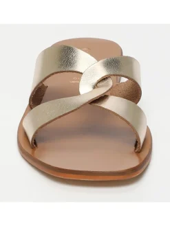 Leder-Pantoletten in Gold>CALANK Outlet